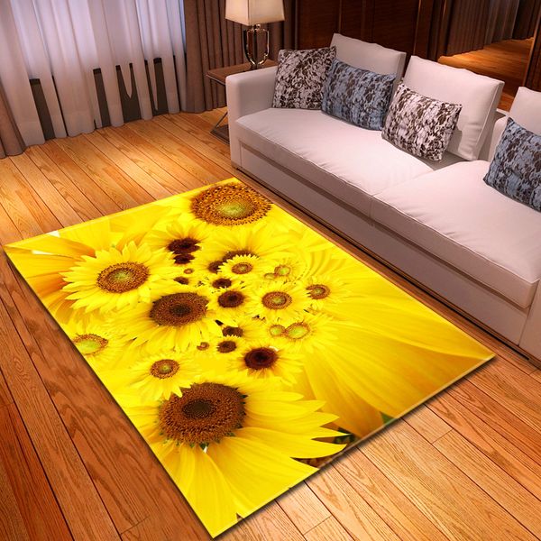 

14cross border fresh flowers sunflower sunflower carpet home decoration customized manufacturer direct marketing floor mat anti slip pad