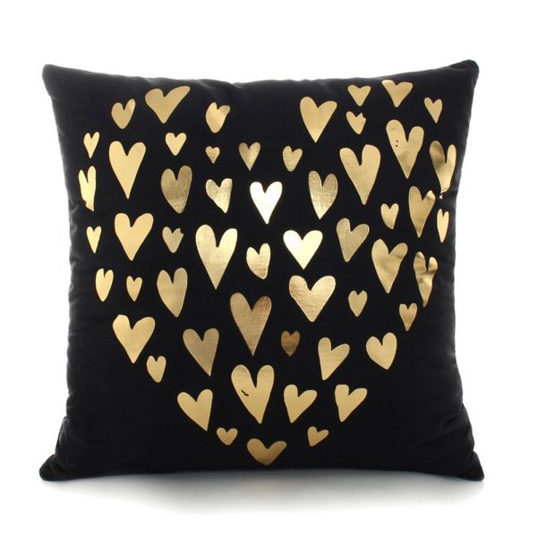 

bronzing pillow cover gold printed home decorative pillow case soft seat pillowcase soft cotton blend gorgeous