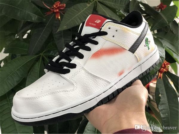 

est authentic sb dunk low raygun tie-dye black white orange flash running shoes man women bq6832-001 bq6832-101 alien sneakers with box