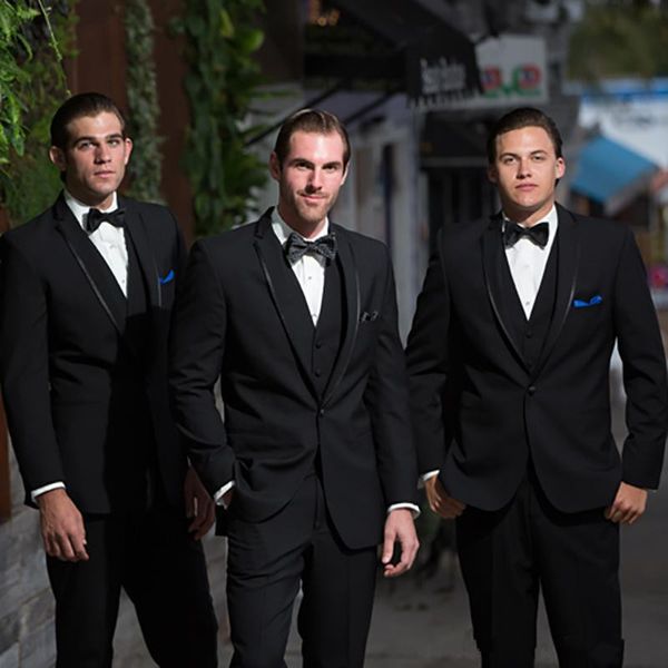 

new custom black slim fit men suits wedding groom tuxedos groomsmen suits bridegroom man prom wear blazer (jacket+pants+vest) 457, Black;gray