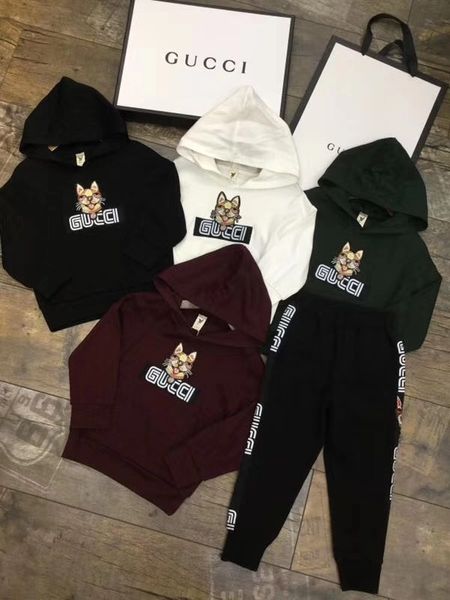 

2019 new children's long sleeve two-piece suit190807#23, White