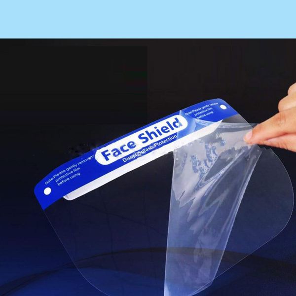 

face shield mask anti-fog isolation full protective masks with elastic band sponge headband hd transparent pet protection wholesale