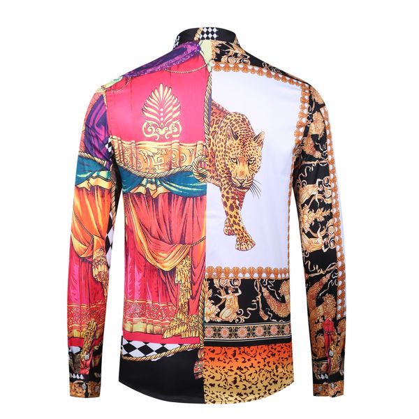 

fashion shirts brand dress 3d-printed shirt long-sleeved men's party club designer for men g, White;black