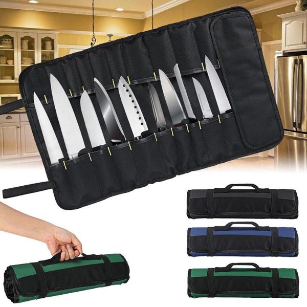 

20 slots pocket chef knife bag roll bag carry case kitchen portable storage