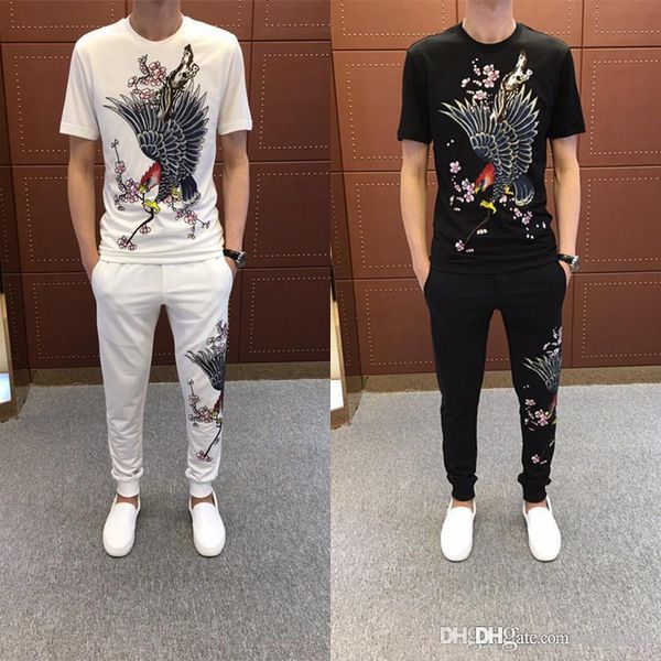 

new mens designer tracksuits fashion men s designer clothing casual mens designer shirts eagle plum short sleeve, Gray