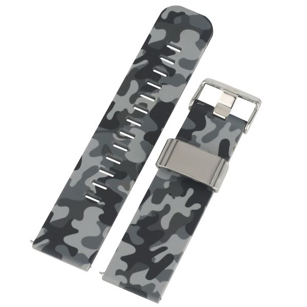 

22mm camouflage rubber watch band military army silicone strap waterproof replacement bracelet with quick release bars, Black;brown