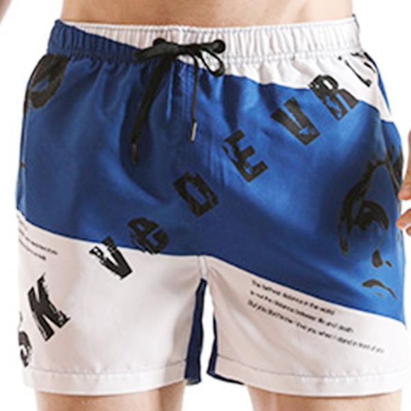 

uxh men's shorts elastic waist men's sand beach trousers printed board shorts man beach short pants swim men
