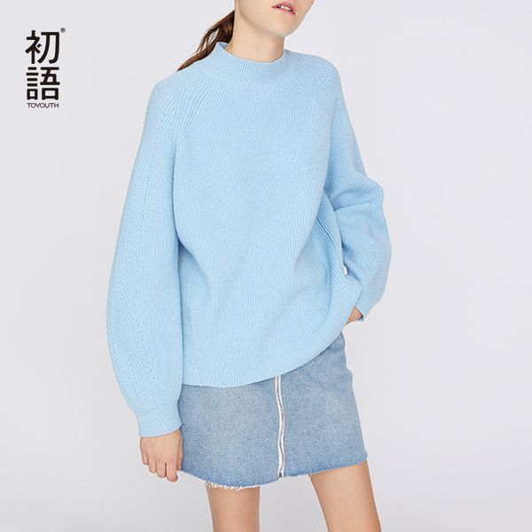 

toyouth o-neck solid sweater women loose casual pullovers long sleeve korean sweaters female autumn jumper sueter mujer, White;black