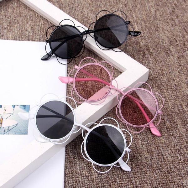 

new arrive 2019 children sunglasses kids sun glasses metal round flower baby sport sunglasses uv400 for girls boys oculos nrtzf, Blue