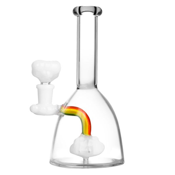 

7,8-дюймовый Rainbow Cloud Bong Recycler Нефтяная вышка Воск для водопровода Heady Klein Bongs Dab Rigs Трубы с 14-миллиметровой миской Perc Bubbler