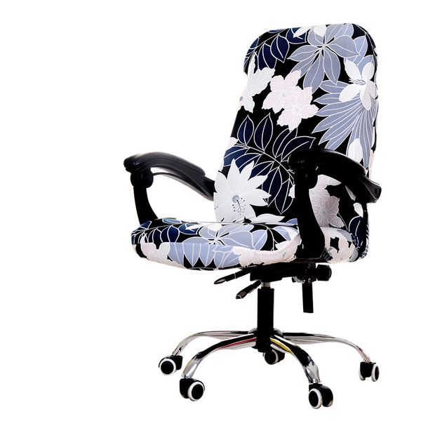 

flower printing chair cover washable elasticity office rotating computer chair cover side arm covers stretch rotating lift