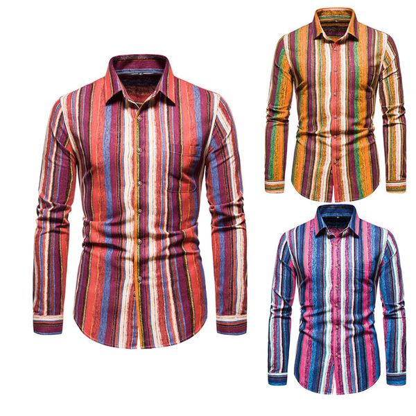 

men's casual shirts szmxss men striped slim fit fashion social long sleeve clothing male hip hop classic button soft, White;black