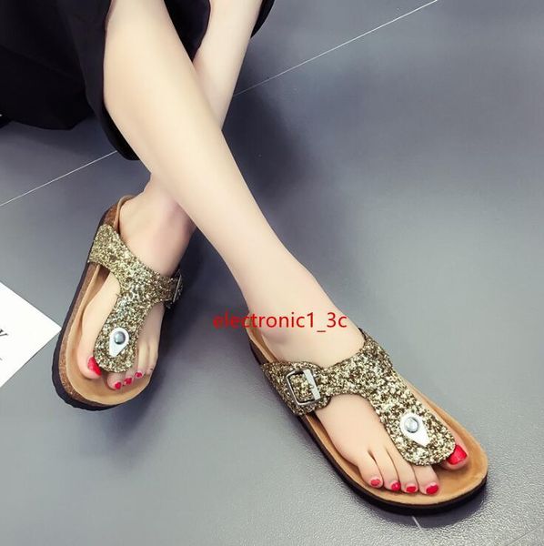 

17 style fashion cork slipper women summer mixed color casual beach slip on flip flops slides shoes plus size 35-41