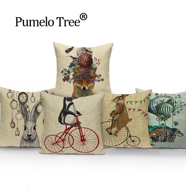 

square colorful home decorative soft seat car cotton cushion covers linen pets dogs cute cartoon suit cushion almohada l(191