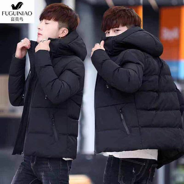 

cotton men's winter jacket men 2019 new student short section thick down cotton coat men's jacket, Tan;black