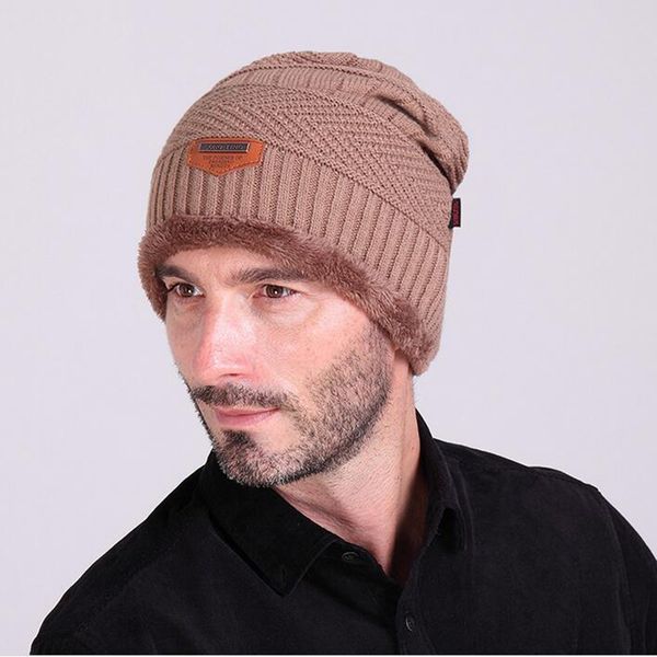 

2019 new fashion knit men's winter hat beanies skullies bonnet winter hats for men women beanie fur warm knitted hat