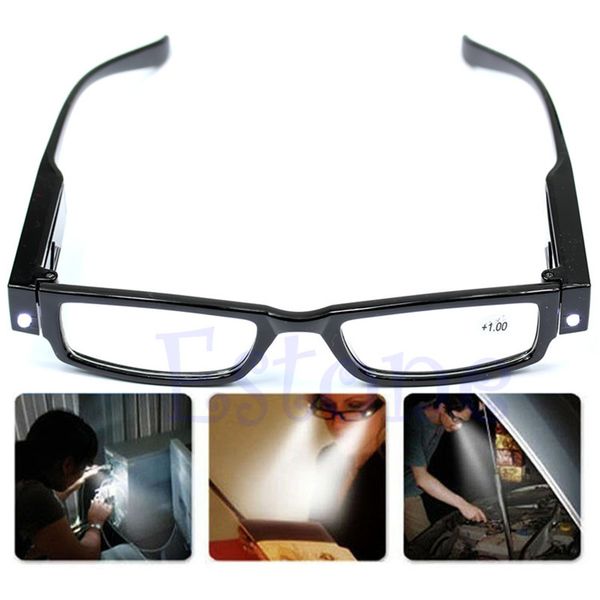 

rimmed led eyeglass reading glasses spectacle diopter magnifier light up