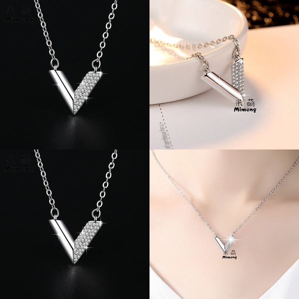 

concise necklace personality necklace necklace doll necklaces letter necklaces for women natural stone pendants diamond jewelry, Silver