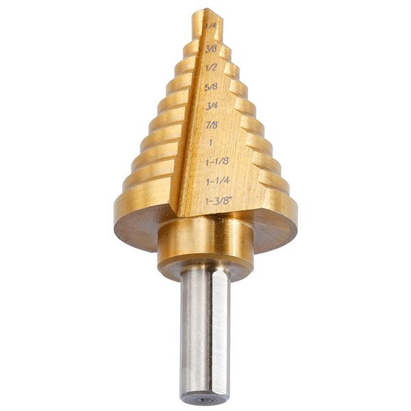 

step drill cone drill bits, high speed steel 10 steps 1/4 to 1-3/8 inch