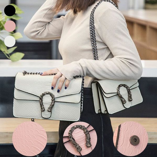 

crossbody bags for women handbags woman fashion ladies chain shoulder bag vintage black crocodile pattern