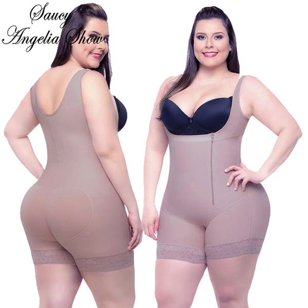 

plus size shaping underwear slimming waist control underwear body corset body shaper ladies ladies hip underwear front zipper, Black;white