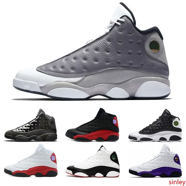 

13 cap and gown 13s rivals men basketball shoes atmosphere grey he got game black cat mens trainer sport sneakers size 41-47