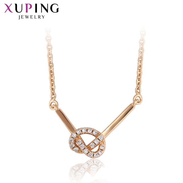 

xuping fashion trendy romantic geometric new arrival plain necklace lovely for women black friday gift s215-46059, Silver