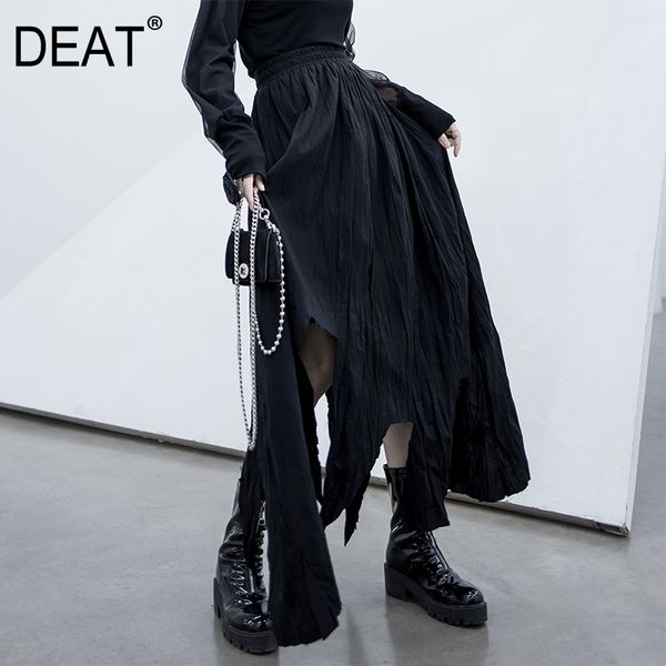 

deat] high elastic waist black white irregular personality half-body skirt women fashion tide new spring autumn 2020 13f362