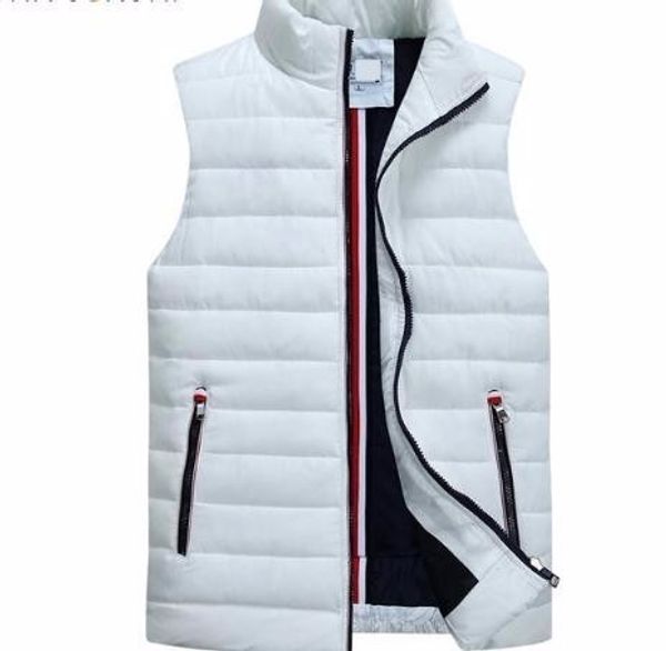 

2019 men's sleeveless vest homme winter casual coats male cotton-padded thickening men waistcoat plus size q5123, Black;white