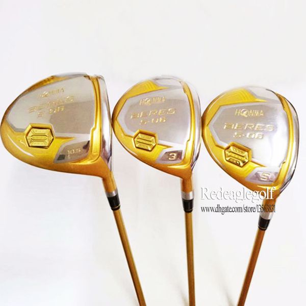 

New HONMA Golf clubs HONMA S-06 4star Golf wood Set Clubs Driver 3 5 woods Golf Set Graphite shaft and wood headcover Freeshipping