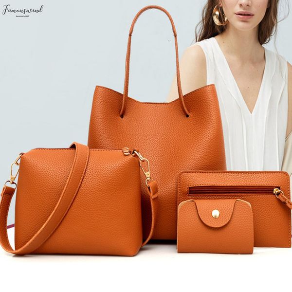 

4pcs new fashion womens bag zipper solid soft pu leather crossbody bags for women versatile zipper elegant wine red female handbag