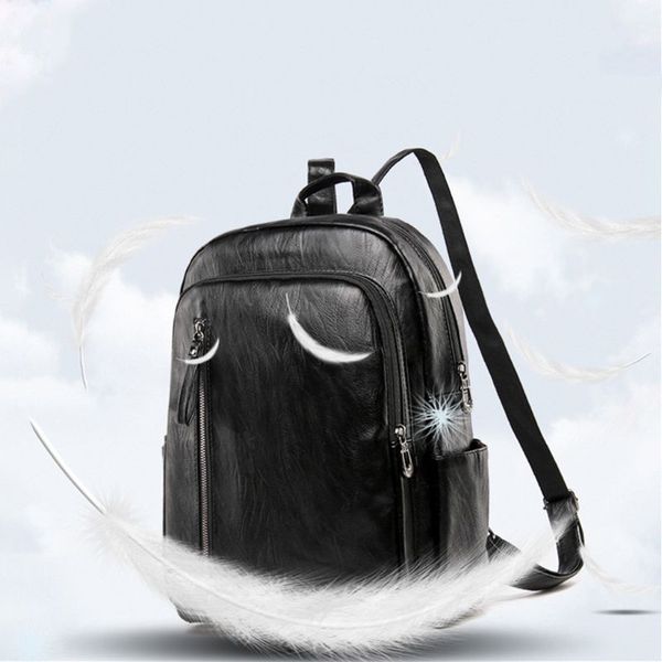 

women girl faux leather backpack waterproof travel school shoulder back rucksack f42a