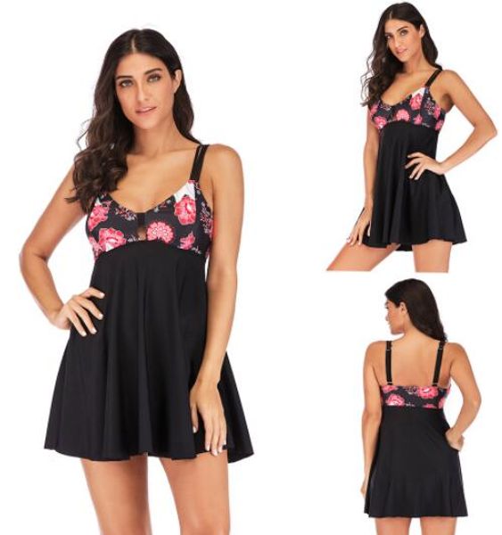 

fashion big fat plus large sports vest large skirt slim split triangle conservative slim swimsuit flexible stylish bikinis sets