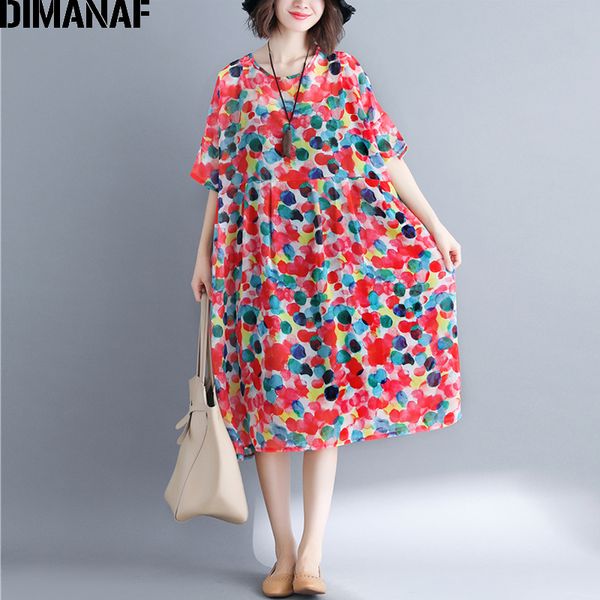 

dimanaf women summer beach dress chiffon thin soft plus size print female lady elegant vestidos casual sundress transparent 2020, Black;gray