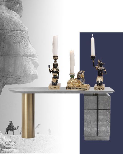 

resin egyptian egypt statue candlestick home decor ornaments candleholder