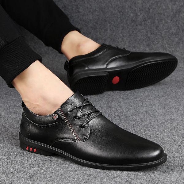 

large size 37~46 genuine leather men flats hecrafted casual shoes men fashion comfortable loafers shoes, Black