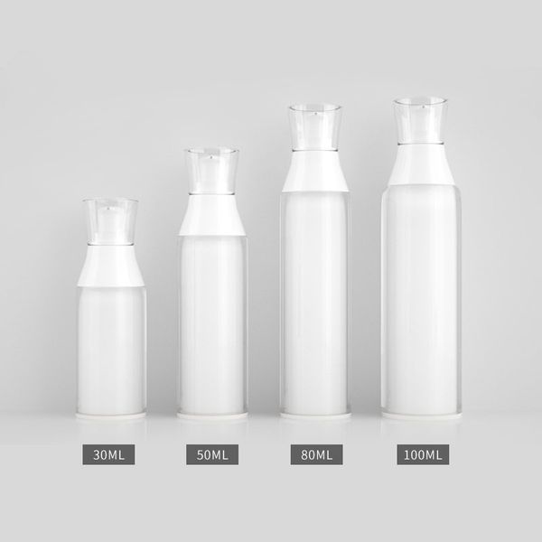 

30ml 50ml 80ml 100ml white plastic lotion pump bottle cream emulsion containers refillable packaging fast shipping f2992