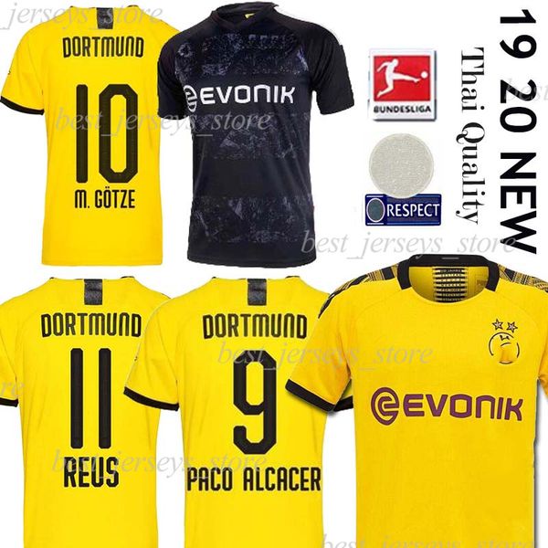 

Thai 19 20 Borussia dortmund soccer jersey HAZARD 2019 2020 football Shirt SANCHO REUS HUMMELS BRANDT PACO DELANEY Britische fußballtrikots
