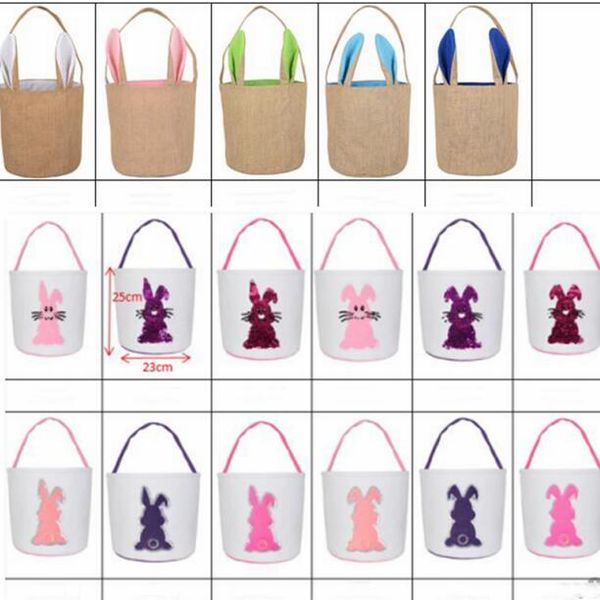 

cute sequins easter basket 3d rabbit tail printed fashion lucky egg basket rabbit printed candy bag baby toy storage bag holiday gift wy443