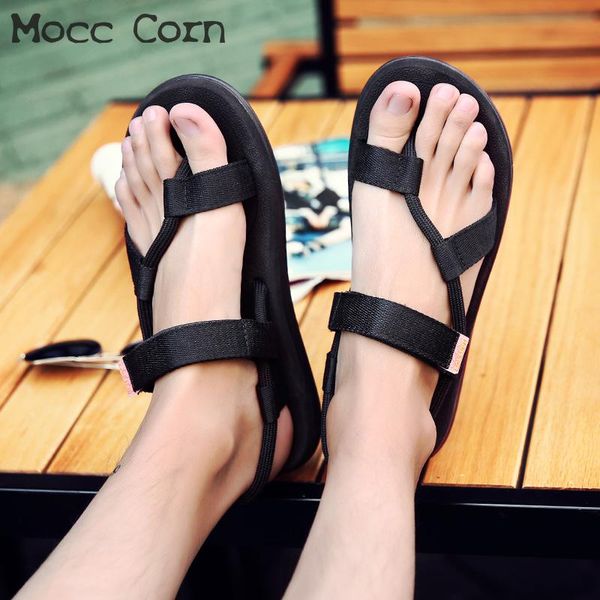 

mens summer beach sandals slippers outdoor non-slip flip flops designer sandals male shoes sandale homme mens gladiator sandal, Black