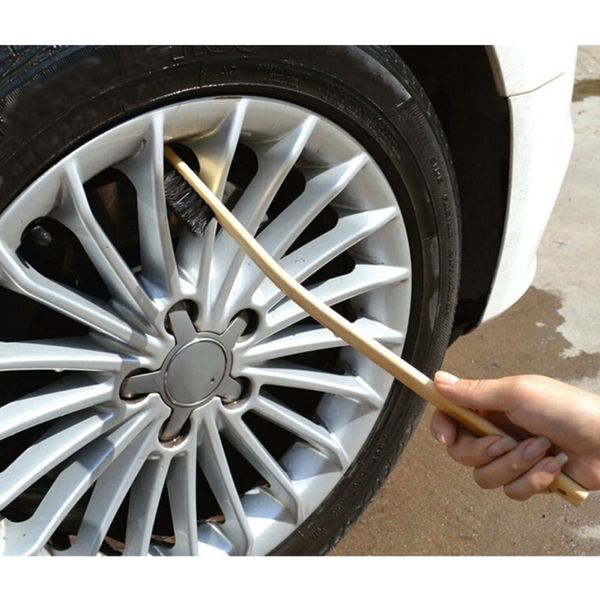 

auto engine cleaning brush car rim wheel tire cleaning multi-function bamboo handle mane brushes car wash 40cm out bend