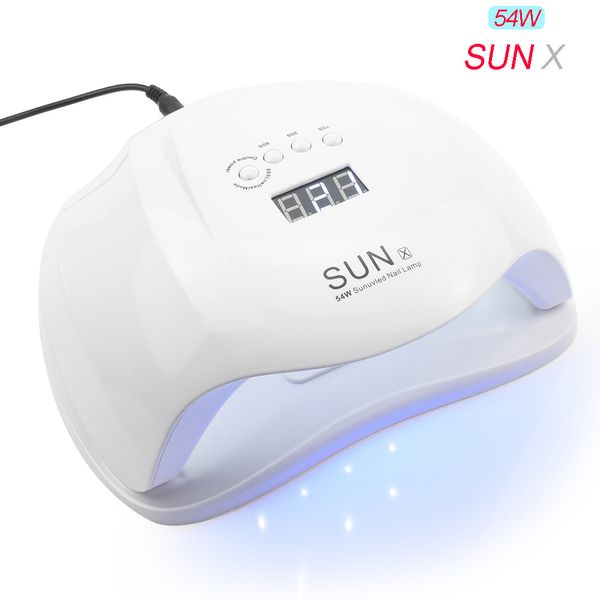 

sunx 54w nail dryer uv led lamp lcd display 36 leds dryer lamp for curing gel polish machine auto sensing nail manicure tool