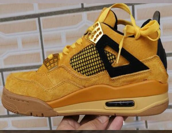 

bred 4 basketball shoes 4s running shoes pale citron sports designer siltred chicago tattoo luxury wheat yellow athletic sneaker us7-13