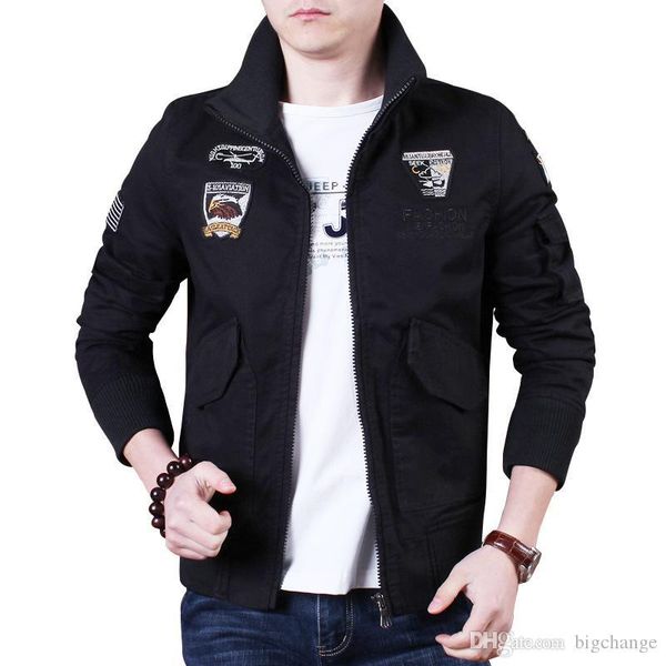 

мужская куртка для печати отворота zipper solid color casual большого размера хлопок мытого куртка черных 4xl, Black;brown