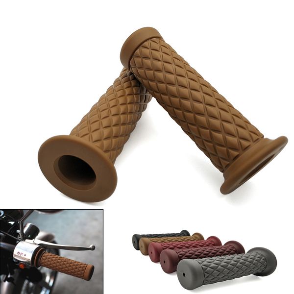 

universal 7/8'' vintage rubber motorcycle grip parts for cafe racer moto handlebar for kx 450 f klx125 klx250 kdx125