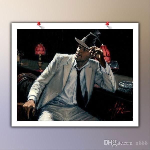 

fabian perez series man in white suit handpainted & hd printed art oil painting on canvas home wall decor multi size p177 200311