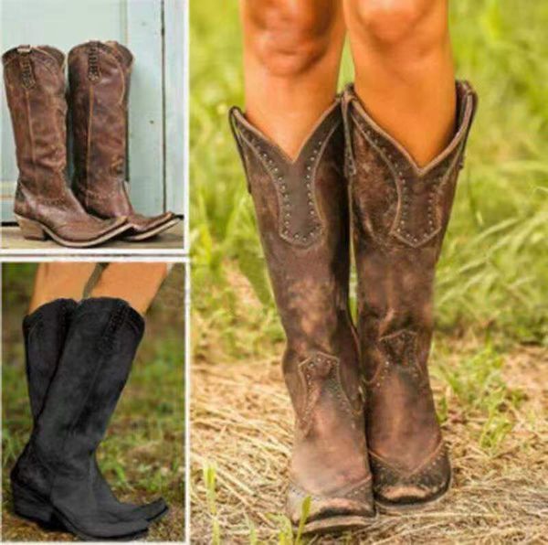 

autumn and winter the new women's boots high boots retro woman women's shoes fashion comfortable big size 34-43, Black