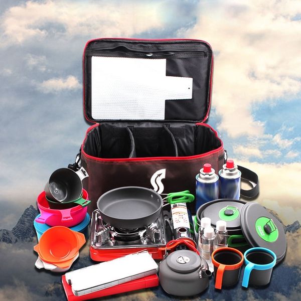 

открытый туризм отдых на природе пикник сумка для кемпинга портативный хранения продуктов сумка для пикника посуда дикого открытый набор пос