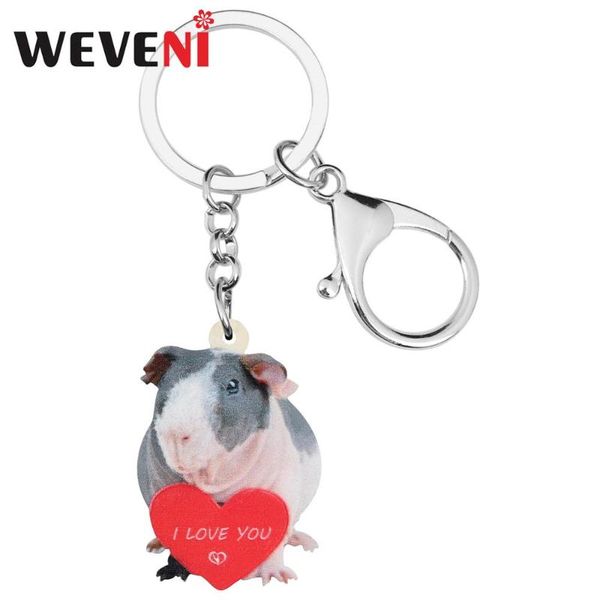 

день любви guinea pig key chain weveni acrylic валентина кольцо сумка автомобиля кошелек украшения брелки для женщин девушки подростки мужчи, Silver