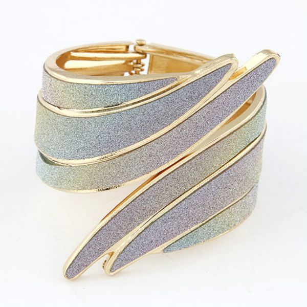 

ziris punk jewelry fashion bracelet glitter shiny cuff bangle for party christmas women gift, White